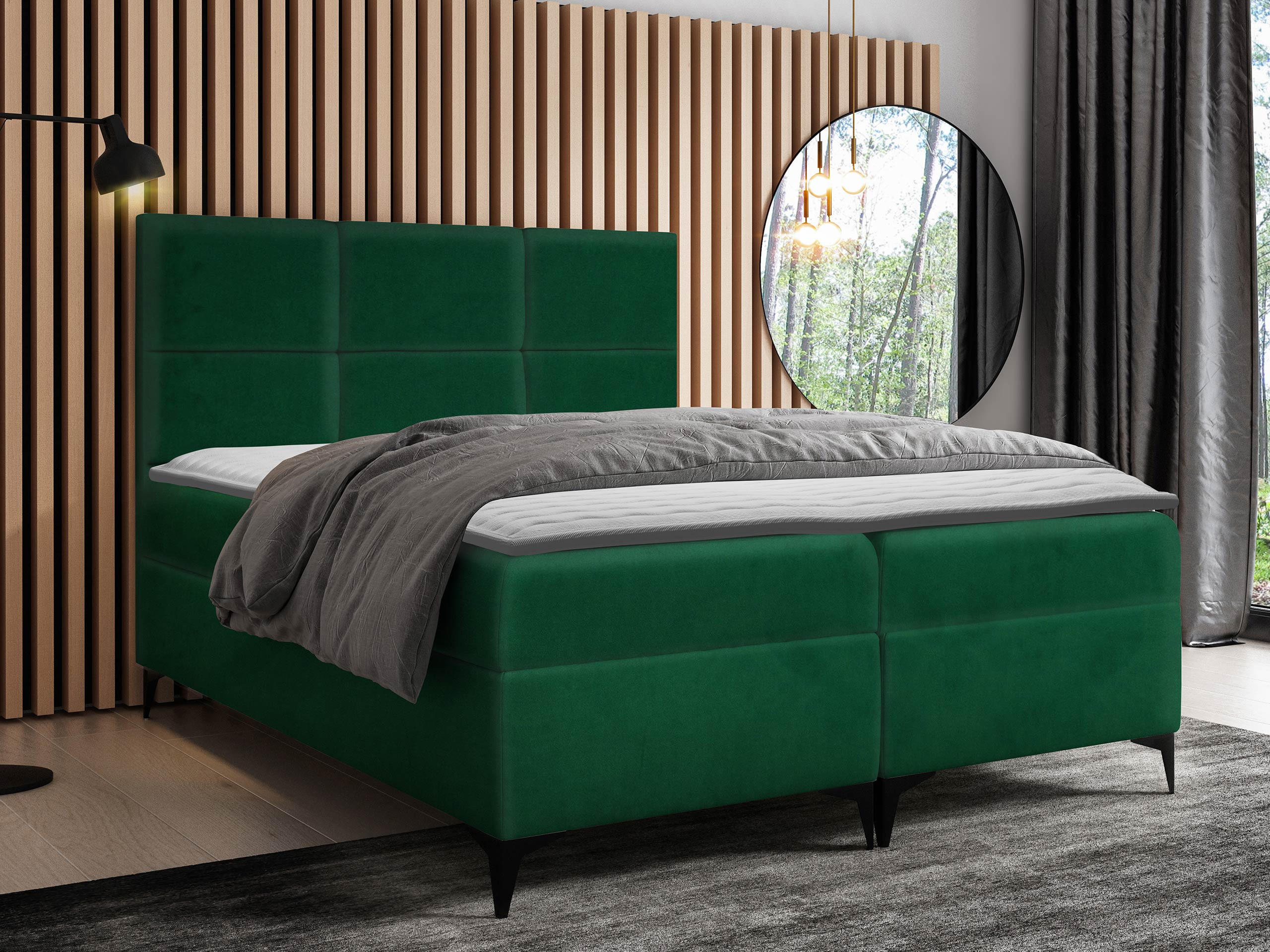 BOXBETT Fava - Grün, Holz/Textil (120/200cm) - MIRJAN24