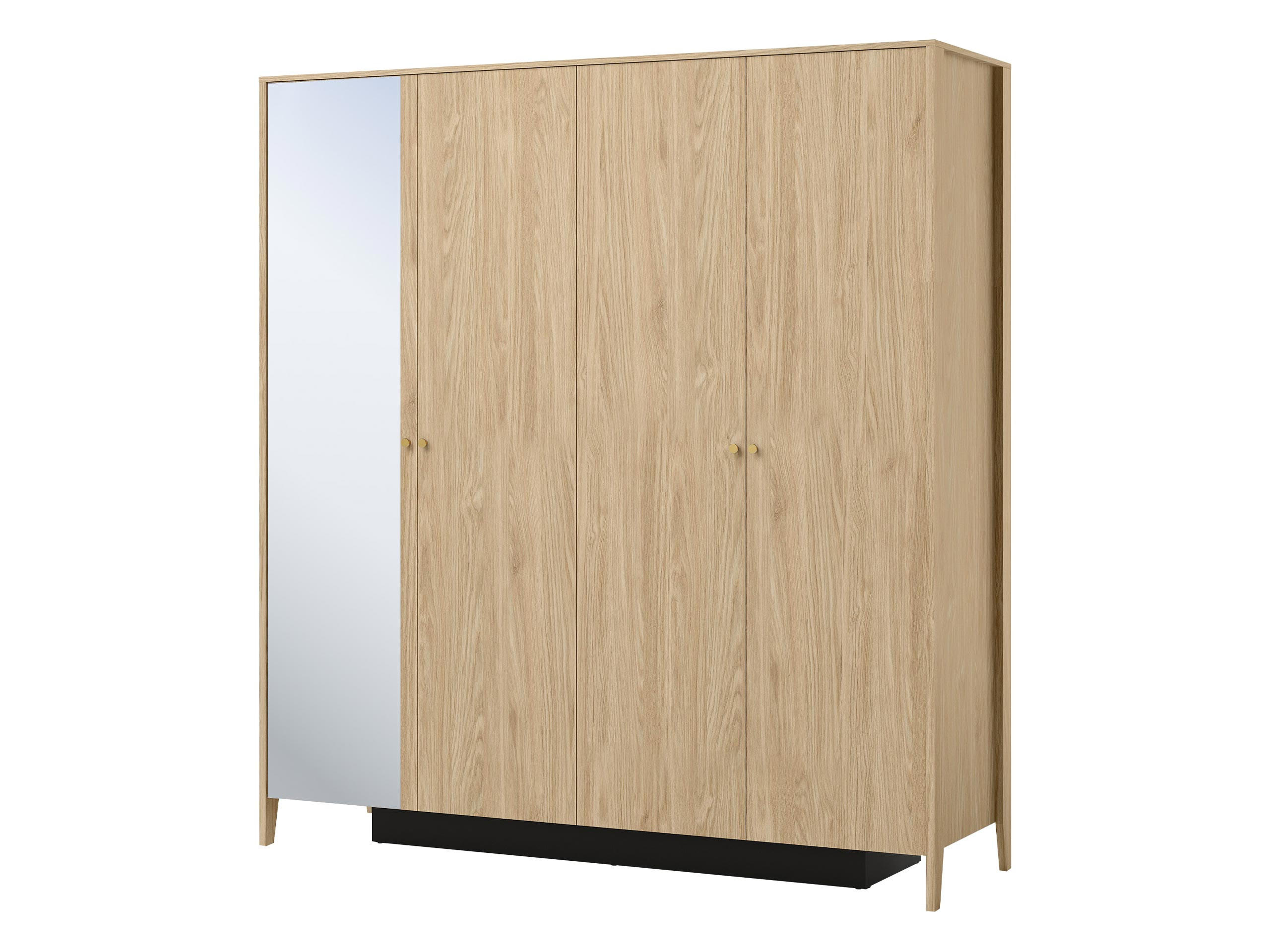 KLEIDERSCHRANK Snugly 4D 01 - Eichefarben/Goldfarben, Holz/Holzwerkstoff (201/216/60cm) - MIRJAN24