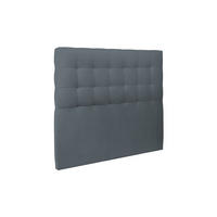 KOPFTEIL gepolstert - Gesteppt – anthrazitgrauer Samtstoff - 160 cm - Beige/Anthrazit, Holz (160/120/10cm) - Sommeil de Plomb