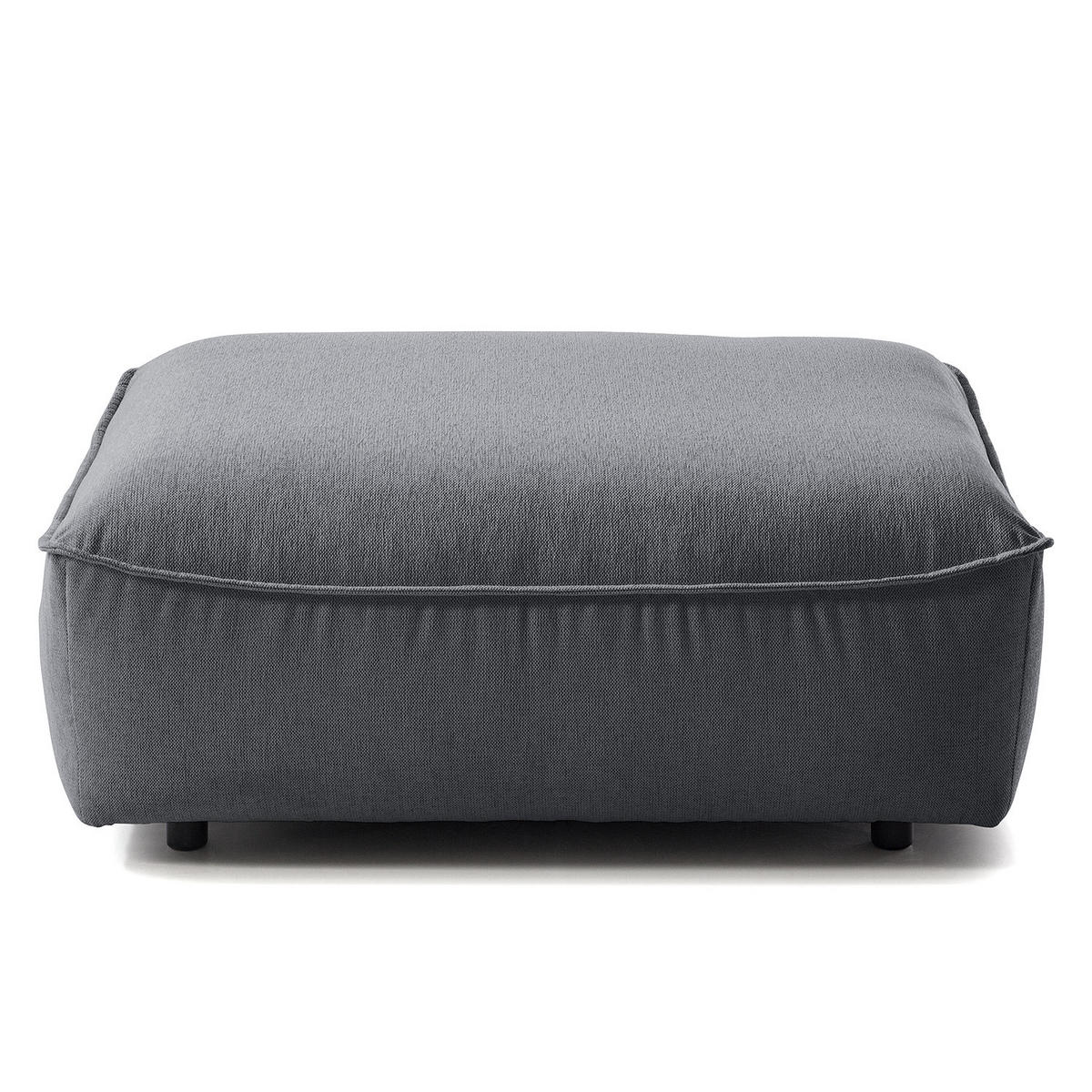 POLSTERHOCKER - Schwarz/Grau, Kunststoff/Textil (99/40/82cm) - home24