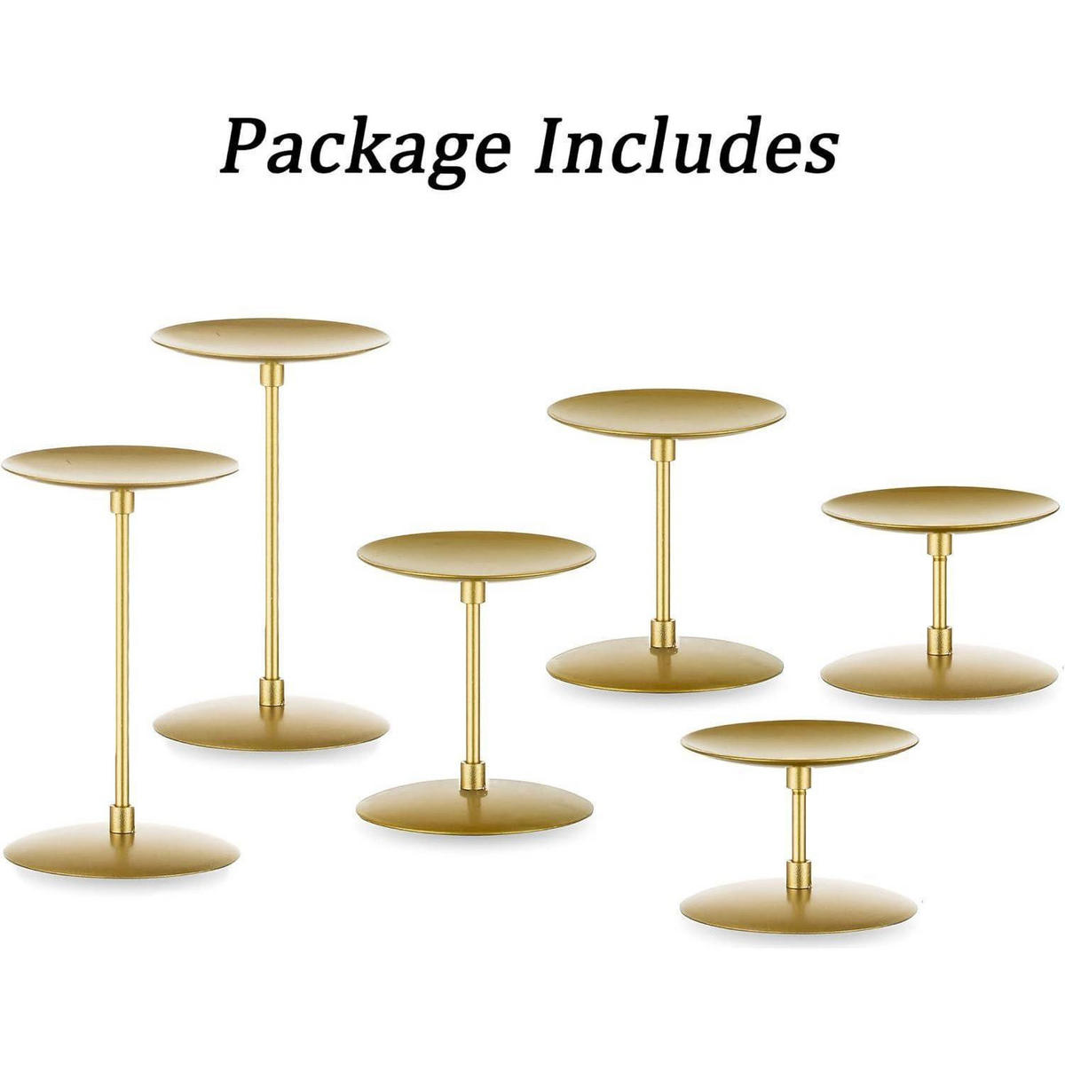 KERZENSTÄNDER 6er Set Gold Metall - Goldfarben, Metall (9/9/15cm)