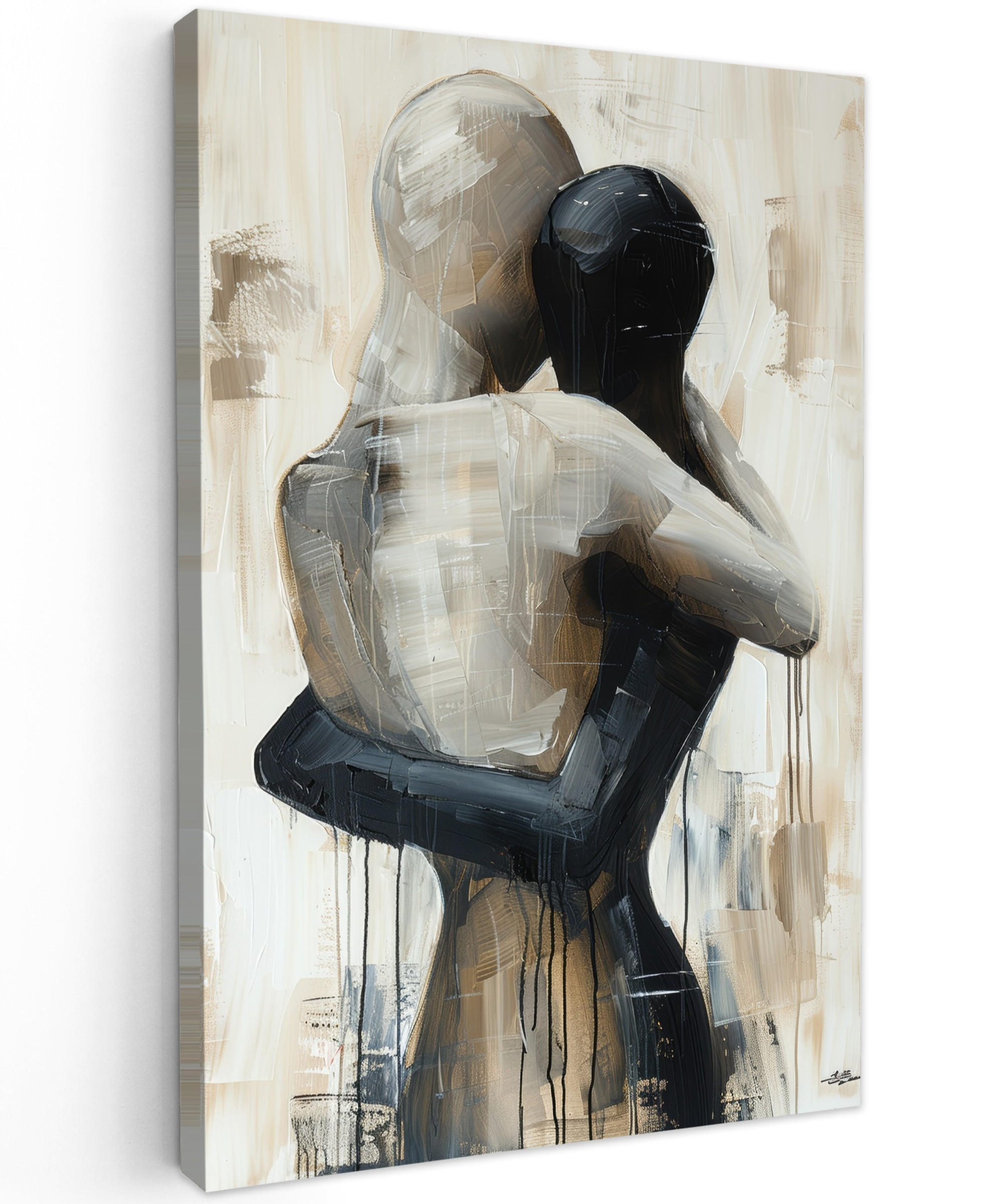 MuchoWow OBRAZ NA PLÁTNĚ Abstraktní - Láska - Černobílé - Moderní 80x120 cm