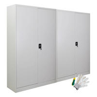FLÜGELTÜRENSCHRANK Elephant 2er-Set 180x120x40cm 4 Ebenen Lichtgrau - Hellgrau, Metall (240/180/40cm) - PROREGAL