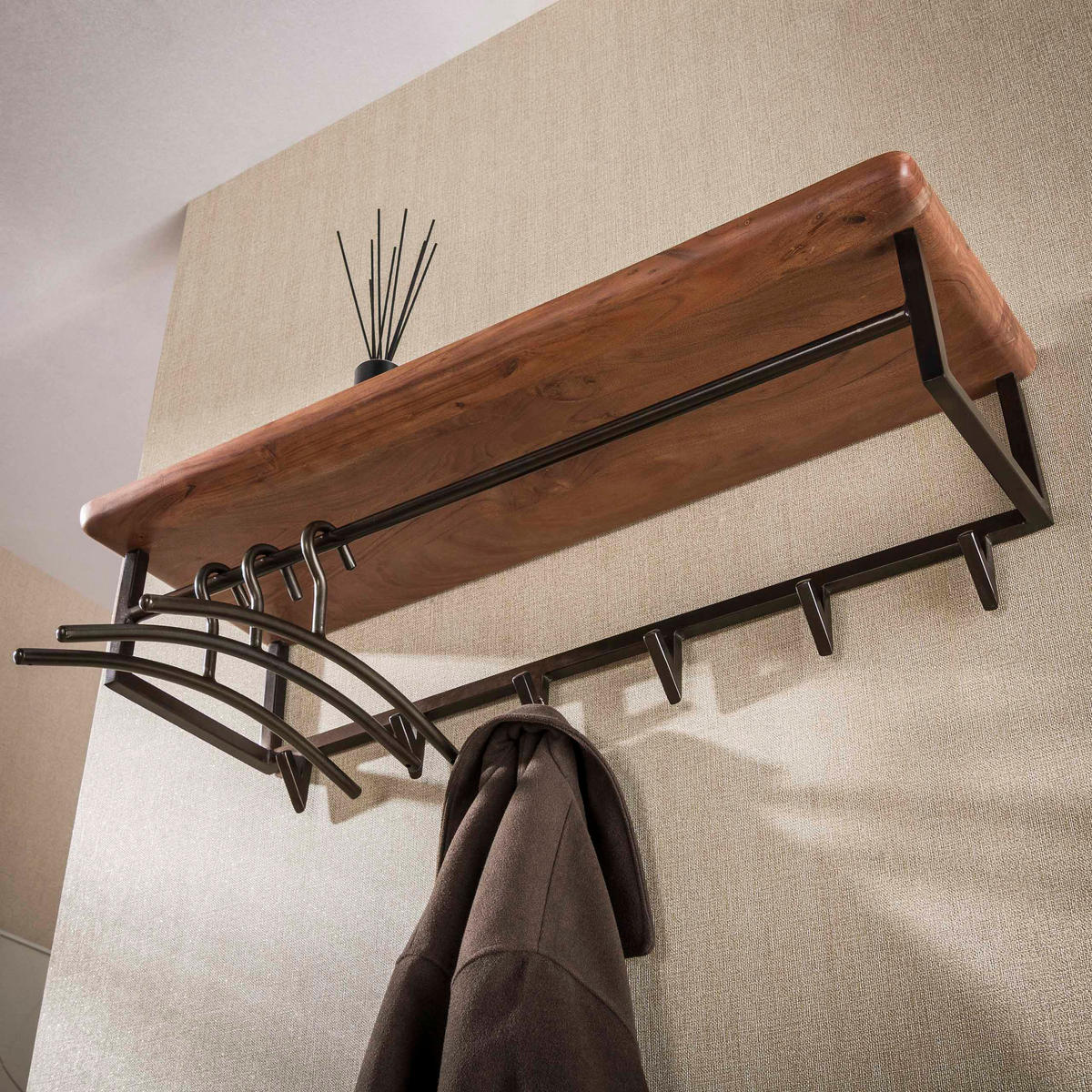 WANDGARDEROBE Edge Braun 33/100/28 cm - Braun, Holz (100/28/33cm) - Hoyz Collection