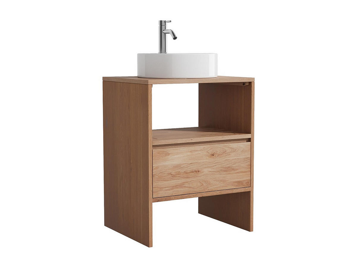 EINZELWASCHTISCH - 60 cmcm x 50 cmcm - Holz, Platte - Naturfarben Hell - CAVIZO - Naturfarben, Holz (60/78/50cm) - Vente-Unique
