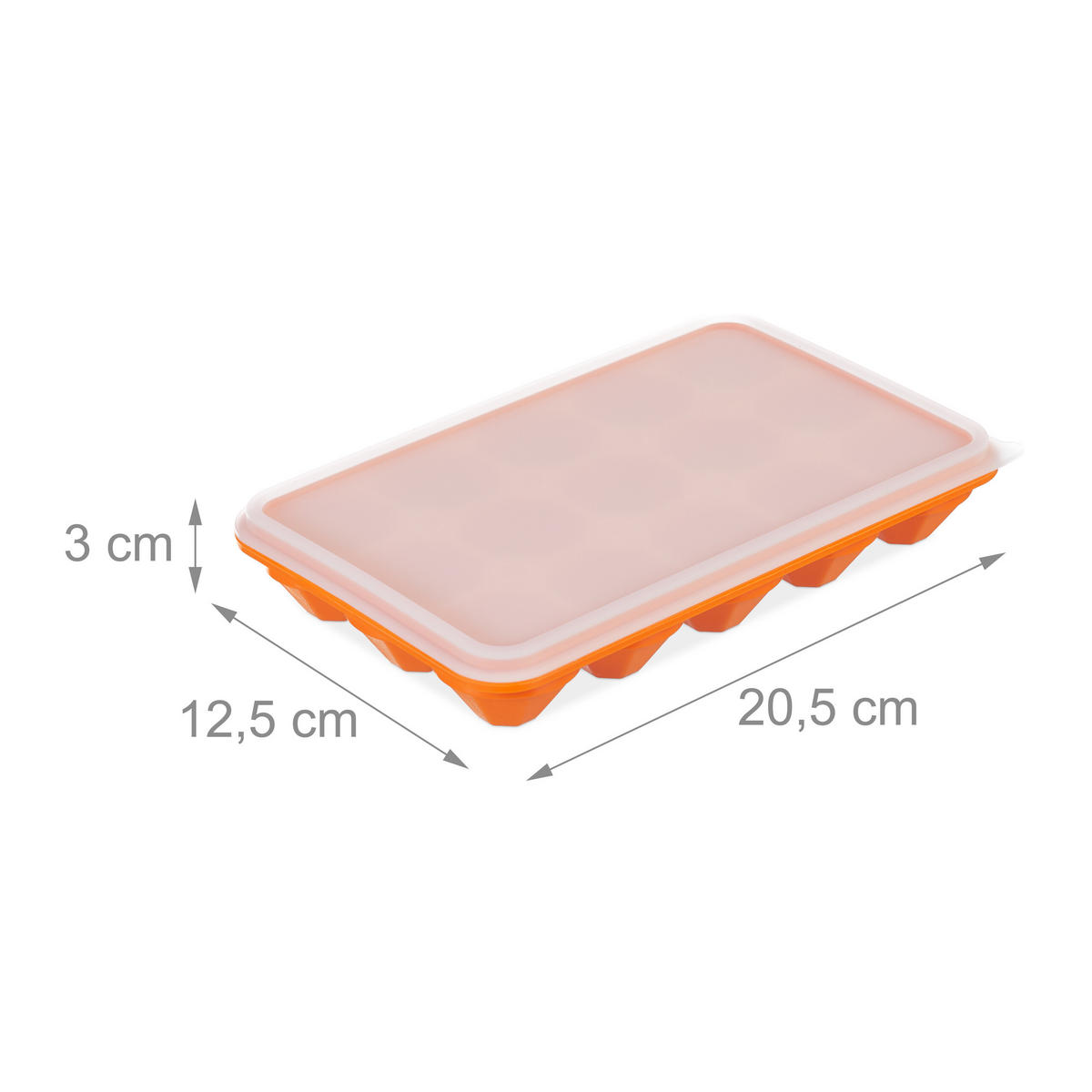 2XEISWÜRFELFORM - Orange, Kunststoff (20.5/3/12.5cm) - Relaxdays