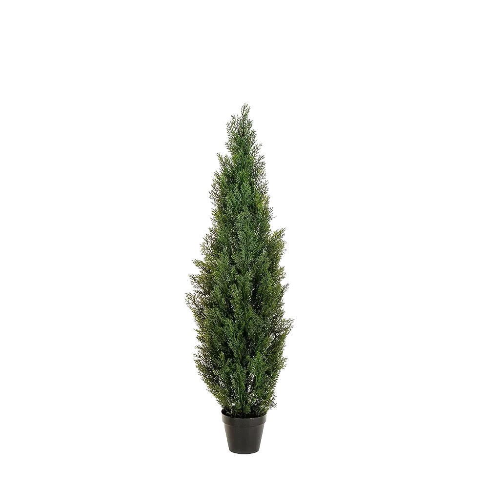 KUNSTBAUM Künstliche Grüne Zeder - Nathalie 150 cm, UV- beständig - Multicolor, Kunststoff (150cm) - aplanta