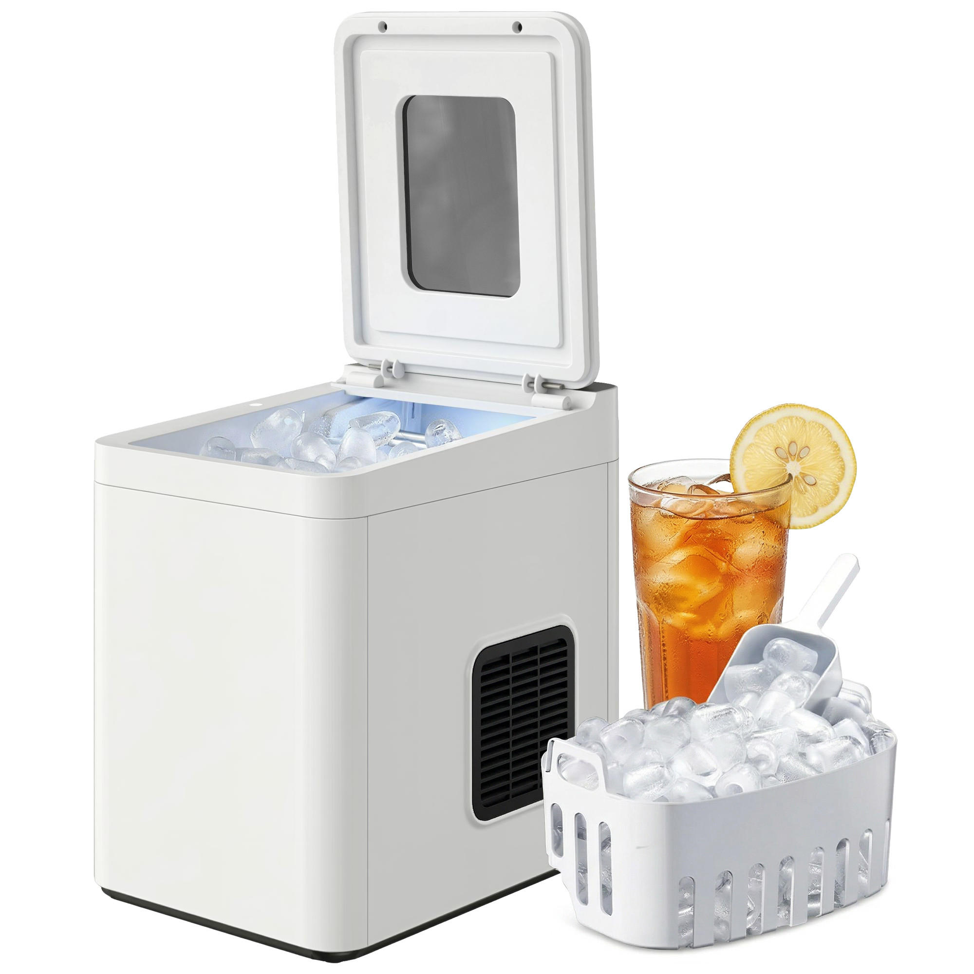 TISCH-EISMASCHINE DE-07960 selbstreinigend, kompakt Weiß - Weiß, Kunststoff (23.2/33.7/31.5cm) - ComfortXL
