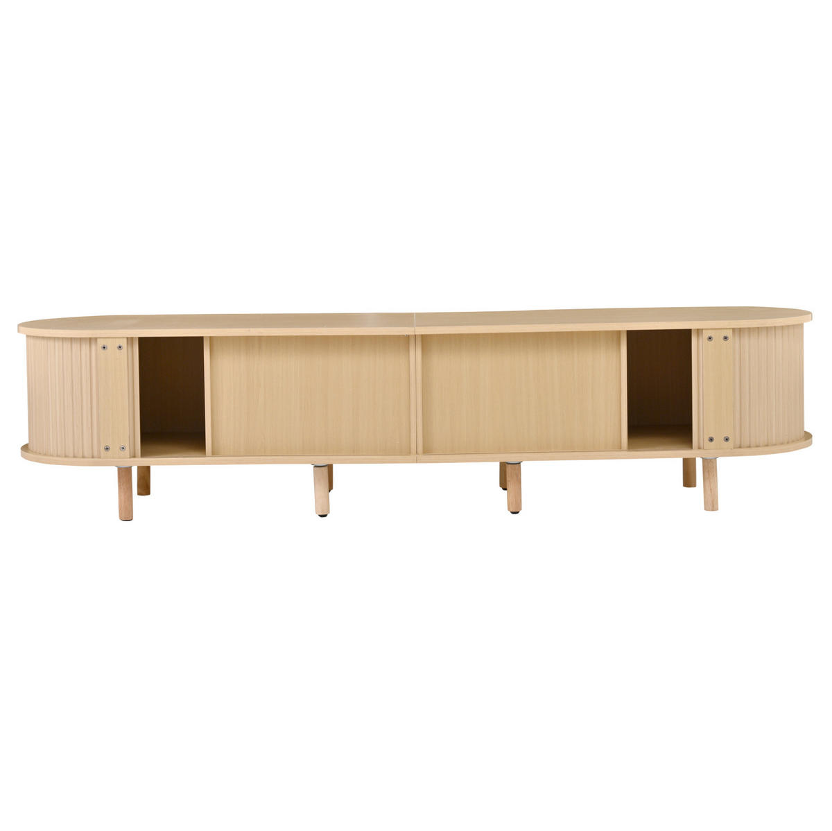 TV ormarić 170/40/40 cm svijetli hrast od MDF-a s ratan ladicama i kliznim vratima - prirodne boje, drvni materijal (170/40/40cm) - OKWISH