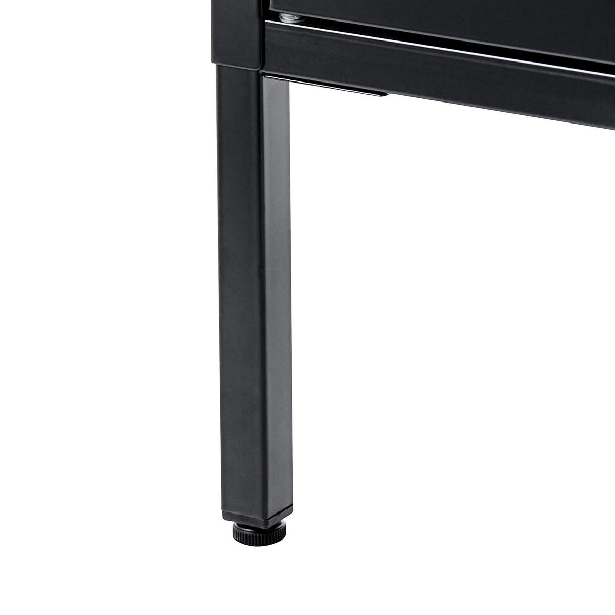 VITRINE Metall schwarz 4 Fächer 176 cm Harty - Schwarz, Metall (80/176/35cm) - Beliani