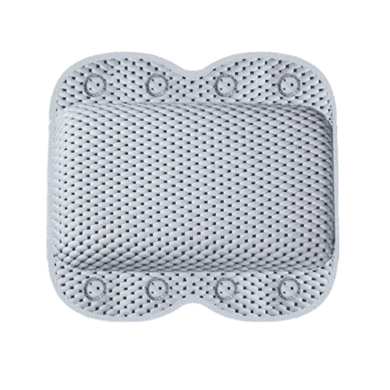 BADEKISSEN – 34 x 30 x 8 cm – Grau – 8 große Saugnäpfe - Grau, Textil (34/30cm)
