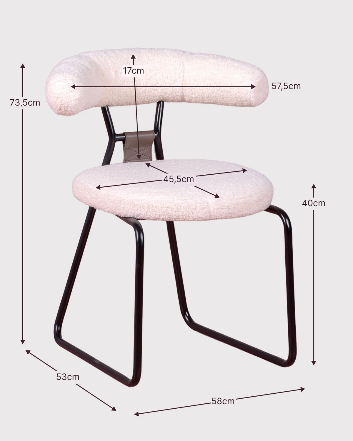 STUHL Textil Weiß - Weiß, Textil (58/74/53cm) - Nest Dream