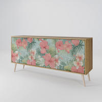 SIDEBOARD HAWAIIAN SPIRIT, Eicheneffekt, 164,5x42x77,5 cm, 3 Türen - Eichefarben/Buchefarben, Holzwerkstoff/Buchenholz (164.5/77.5/42cm) - SpaceRebels