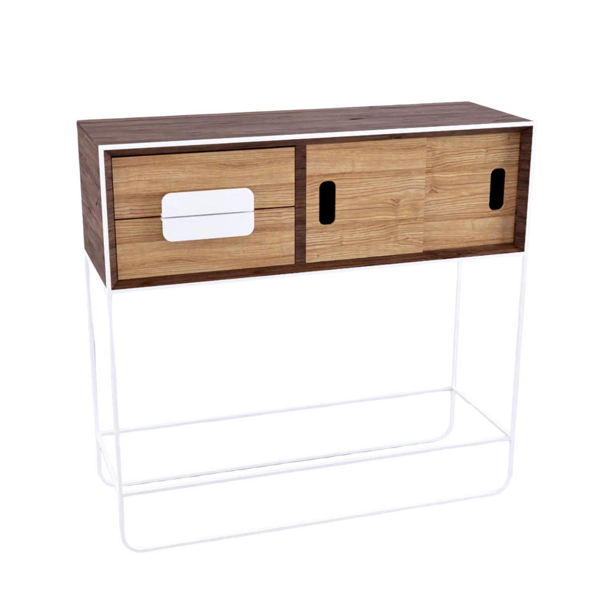 BEISTELLTISCH aus Massivholz Diele DENIS - Eichefarben, Holz (100/95/35cm) - Rawood Furniture