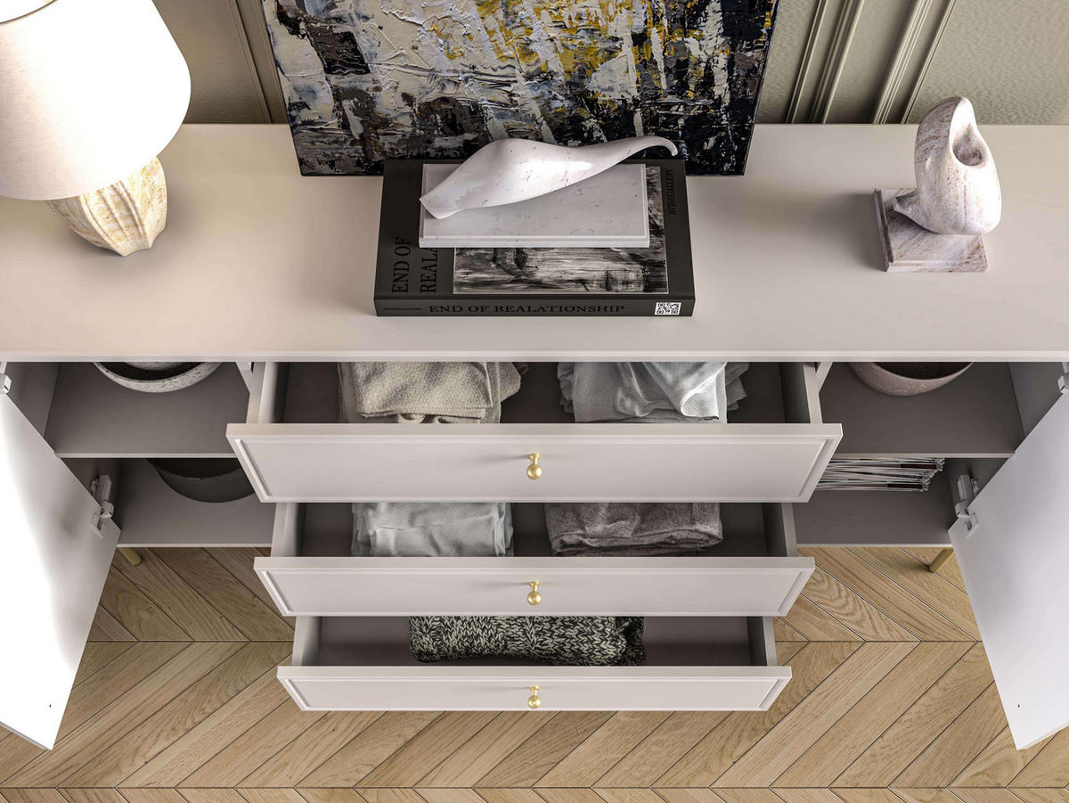 KOMMODE – 160 cm – Sandro – Sandfarben - Sandfarben, Holzwerkstoff (160/85/40cm) - hi-markt