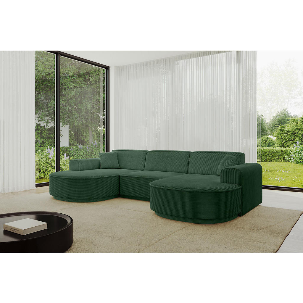 Thumbnail - Altdecor Wohnlandschaft, Grün, Textil, 4-Sitzer, U-Form, 295x81x163 cm, Wohnzimmer, Sofas & Couches, Wohnlandschaften, W...