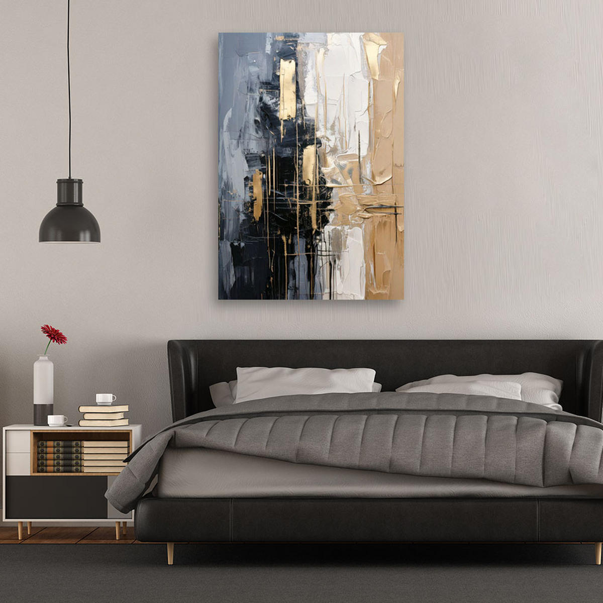 LEINWANDBILD Abstraktion 60x90cm - Goldfarben, Textil (60/90cm) - Feeby