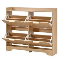 SCHUHSCHRANK aus MDF 105x24x90cm in Natur mit 4 Klappfächern - Naturfarben, Holzwerkstoff (105/90/24cm) - Modfu