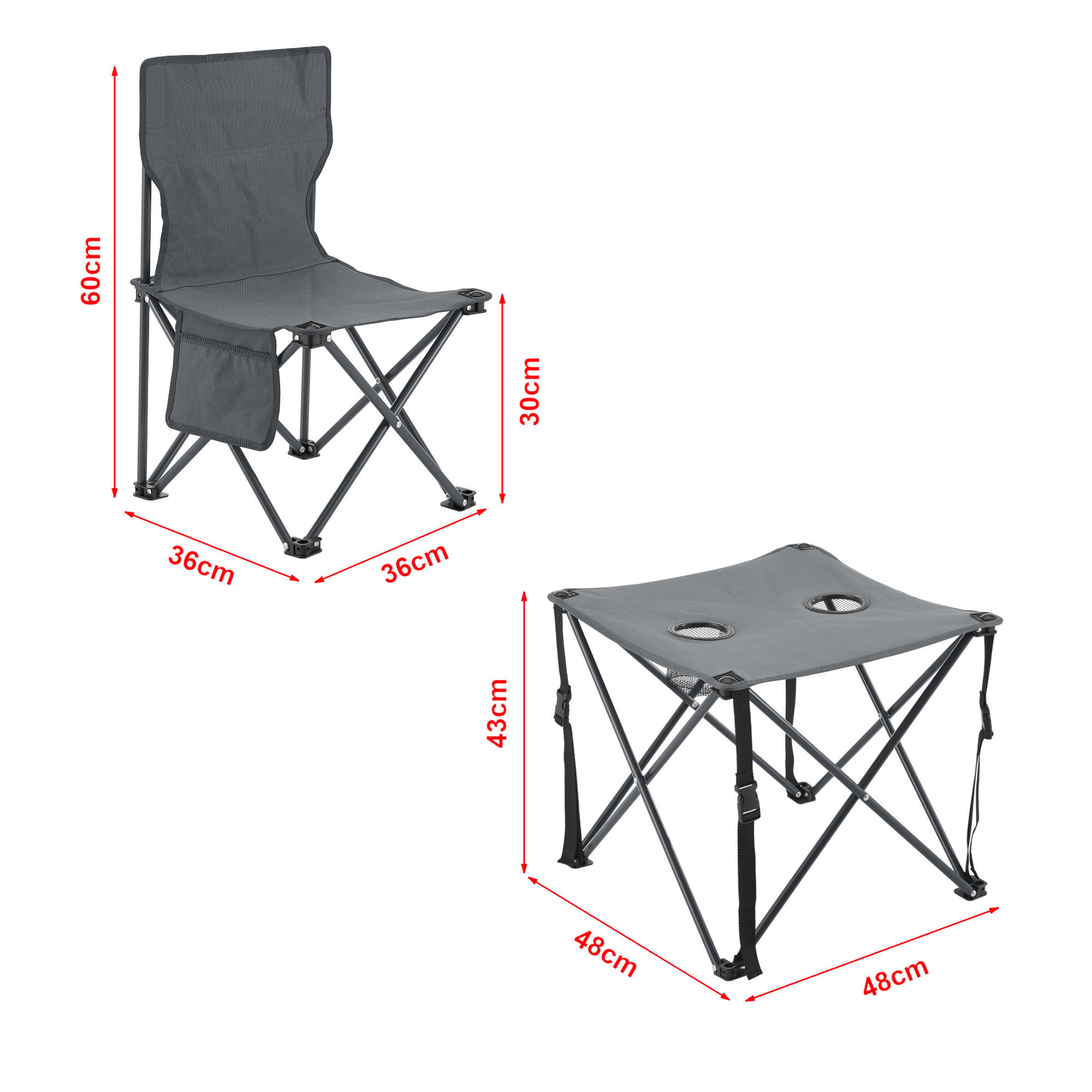 GARTENMÖBEL-SET 3 TLG. Banzi - Grau, Textil/Metall - casa.pro