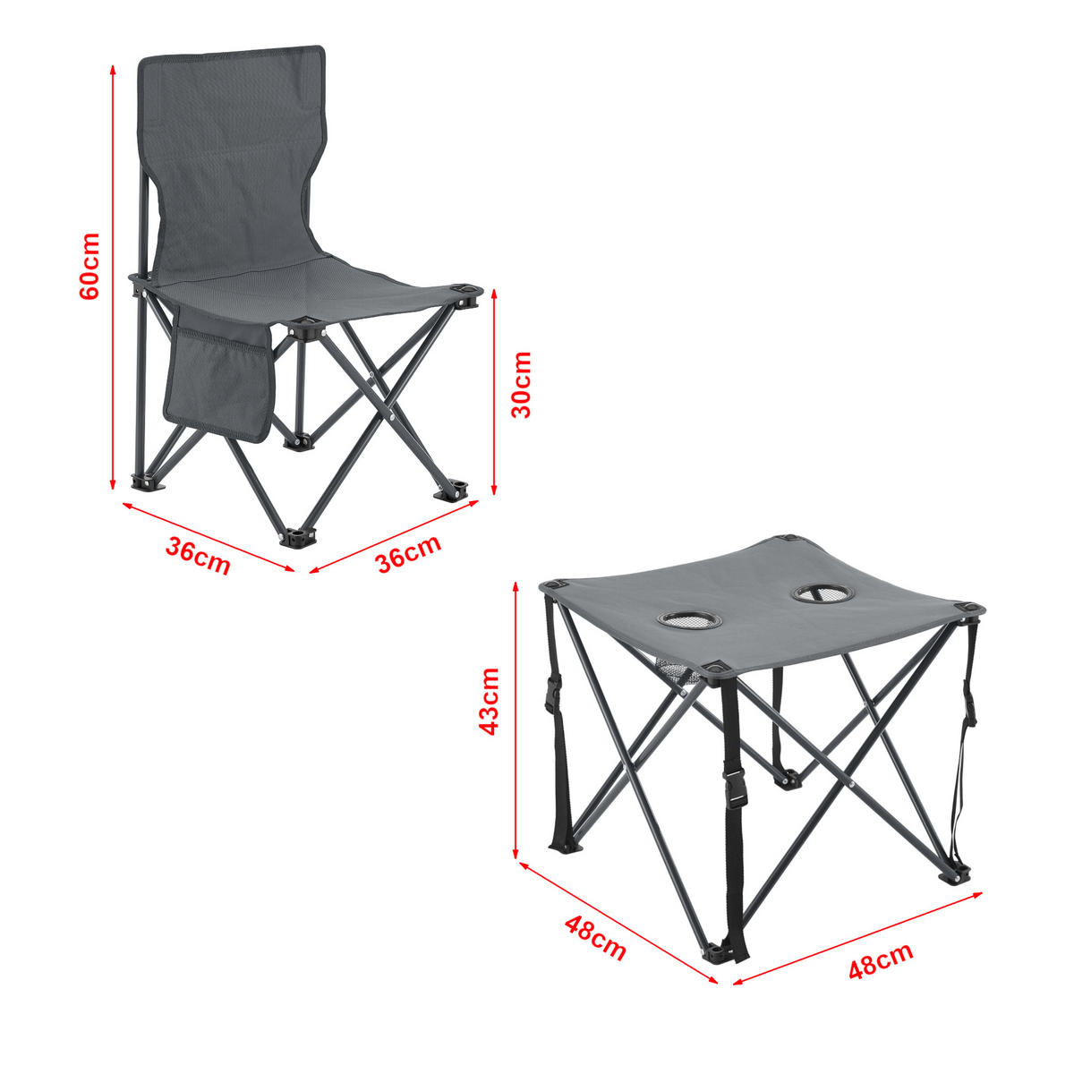 GARTENMÖBEL-SET 3 TLG. Banzi - Grau, Textil/Metall - casa.pro