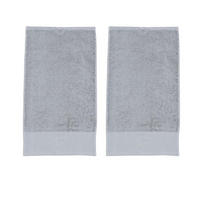 GÄSTEHANDTÜCHER Black Line Stone Star silber 2er Set - Hellgrau, Textil (30/50cm) - done