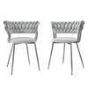 STUHL 2er-Set Muz DC-1141/CM (2 Stück in Samt) - Chromfarben/Grau, Textil/Metall (57/74/52cm) - MIRJAN24