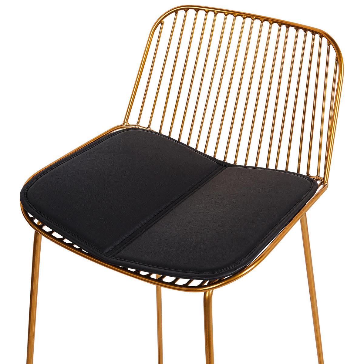 BARSTÜHLEN 2er-Set Gold Pensacola - Goldfarben/Schwarz, Metall (49/99/49cm) - Beliani