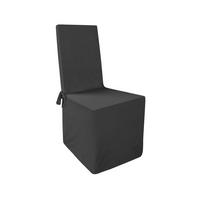 STUHLHUSSE ( Schwarz ) - Stretchhusse für eckige Stuhllehnen - ( 45 cm x 96 cm ) elastischer Bankett Stuhlbezug - Schwarz, Textil (45/96cm) - Bestlivings