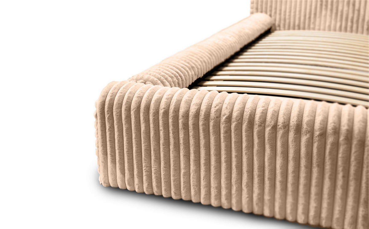 POLSTERBETT aus Strickmaterial Kostar 180x200 cm, Beige - Beige, Textil (180/200cm) - Fedve