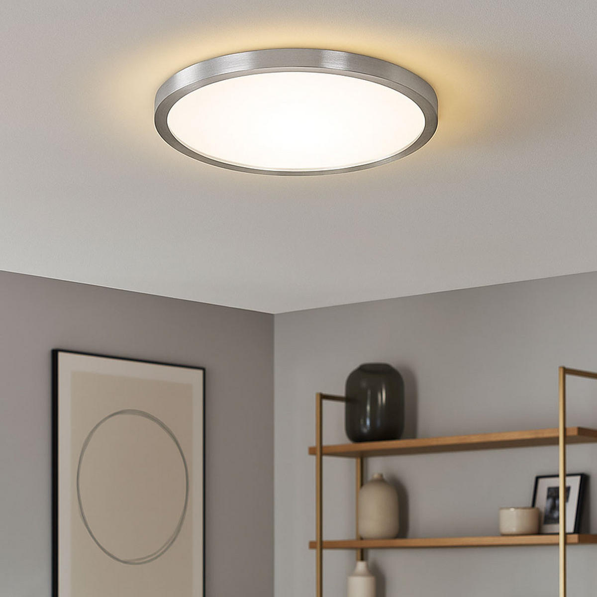 LED DECKENLEUCHTE Backlight Silber - Weiß, Kunststoff (42.5/42.5/3.4cm) - Briloner