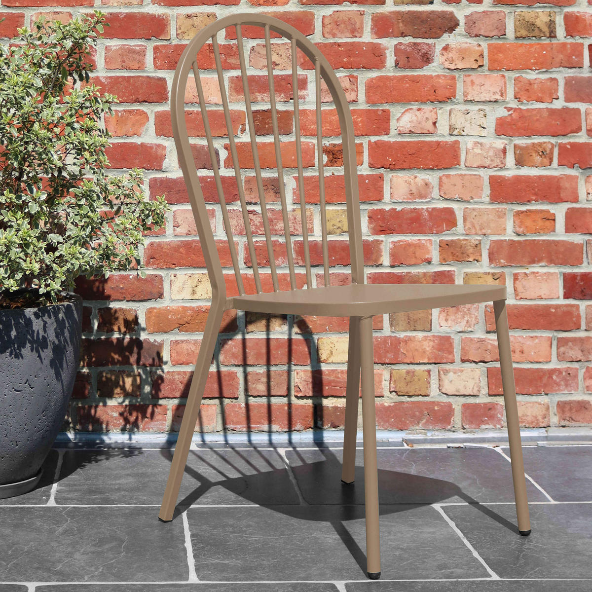 GARTENSTUHL, Taupe - Taupe, Metall (52/94/56cm) - Oviala
