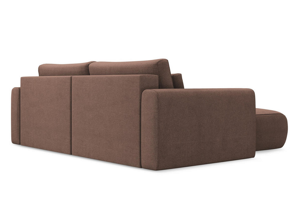 ECKSOFA mit Schlaffunktion Strukturstoff Stoff Pink - Pink/Hellrosa, Kunststoff/Textil (149/240cm) - Makamii