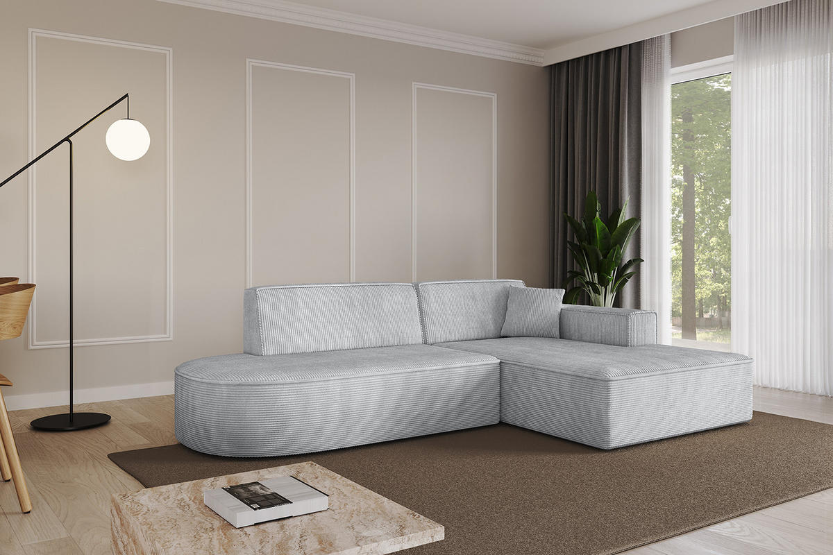 ECKSOFA Ottomane Rechts IREA-L1-v4 - 234x171x79 cm Grau - Grau, Holzwerkstoff/Textil (171/234cm) - ALTDECOR