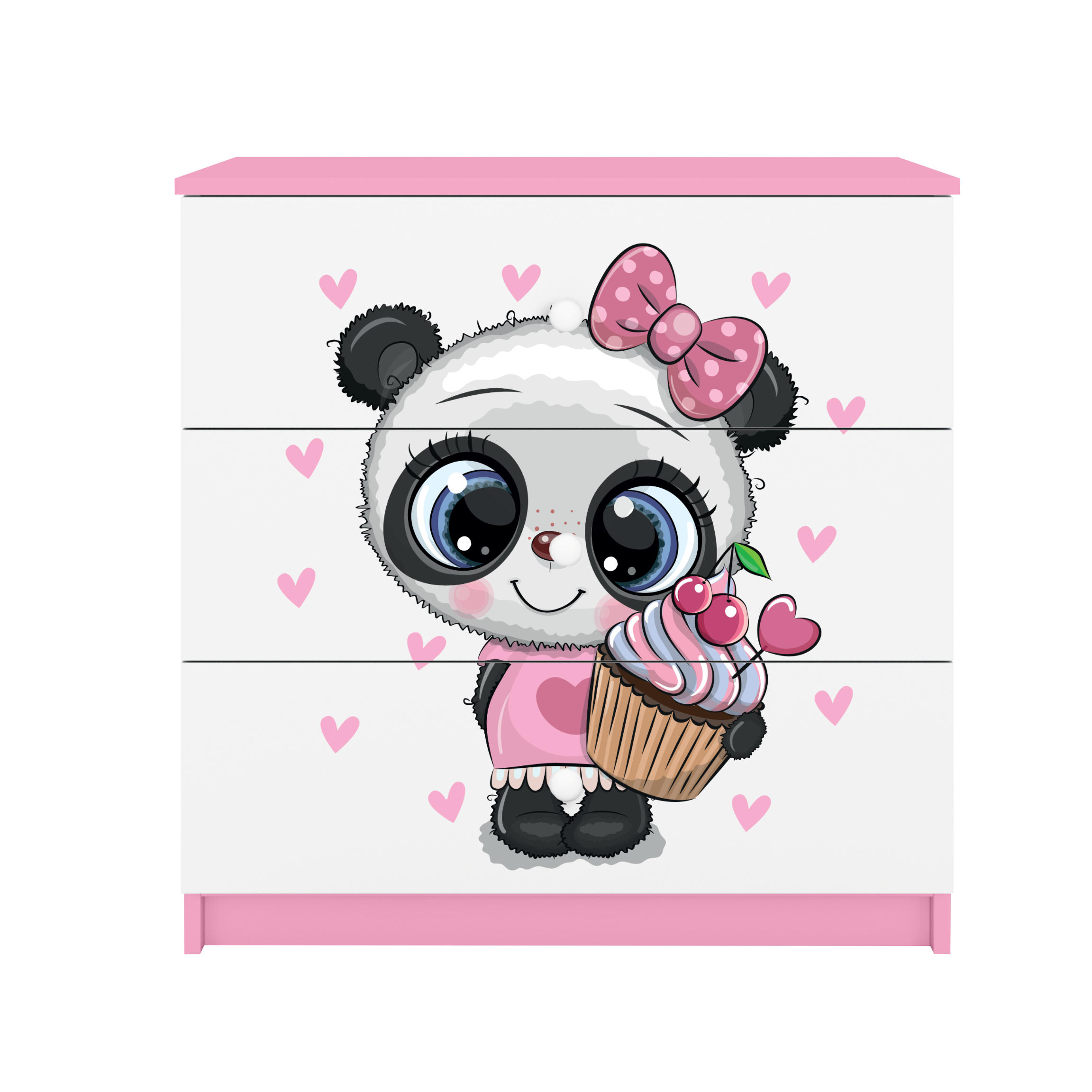 KOMMODE Babydreams Panda 81/81/41 - Rosa, Holzwerkstoff (81/81/41cm) - RAUMHIRSCH FURNITURE