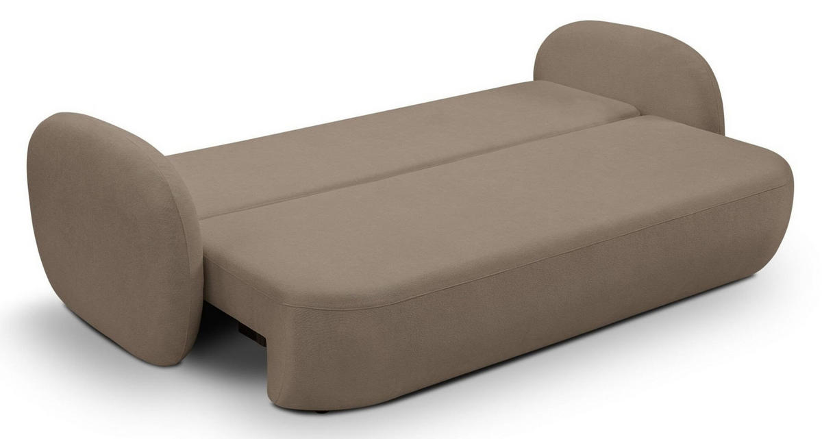 SCHLAFSOFA LIO, Sofa mit Schlaffunktion und Bettkasten, Farbe: Taupe, Velourstoff - Taupe, Textil (238/86/101cm) - Sepro Meble