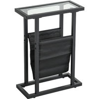 BEISTELLTISCH 40/18/55,5 cm mit Glasplatte und Stofftasche, platzsparend, Schwarz - Schwarz, Glas (40/18/55.5cm) - Redom