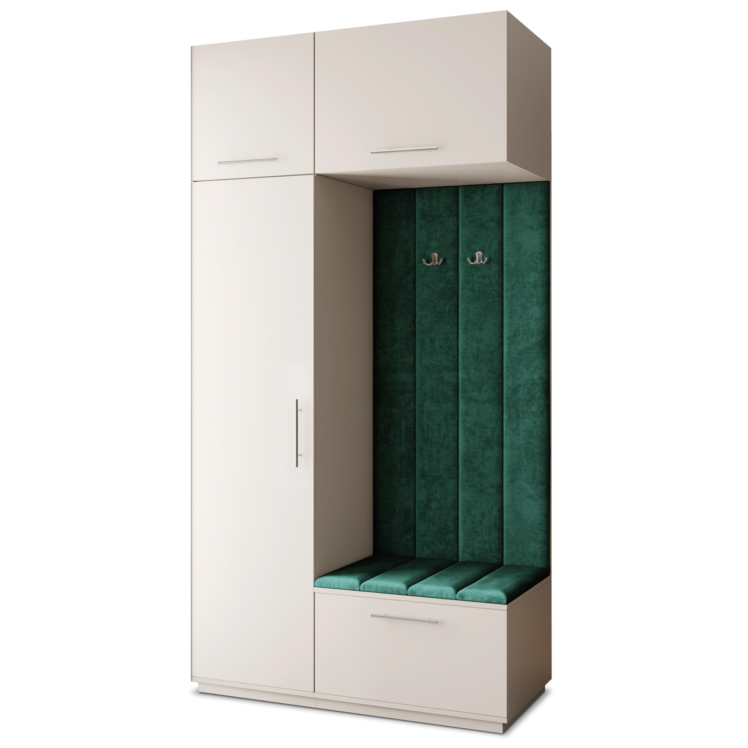 GARDEROBENSCHRANK REMA 120/240/60 cm Modern Garderobe-Set Kaschmir - Kaschmir/Grün, Holzwerkstoff (120/240/60cm) - MASSENO