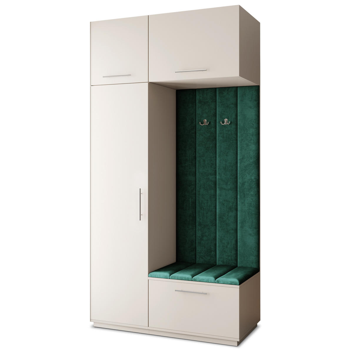 GARDEROBENSCHRANK REMA 120/240/60 cm Modern Garderobe-Set Kaschmir - Kaschmir/Grün, Holzwerkstoff (120/240/60cm) - MASSENO