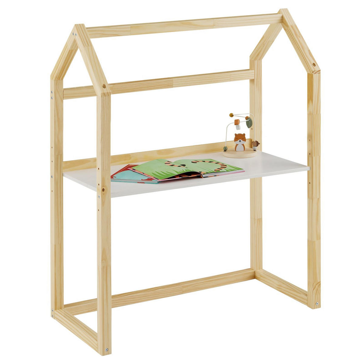 KINDERSCHREIBTISCH TINA - Naturfarben/Weiß, Holz (101/130/49cm) - IDIMEX