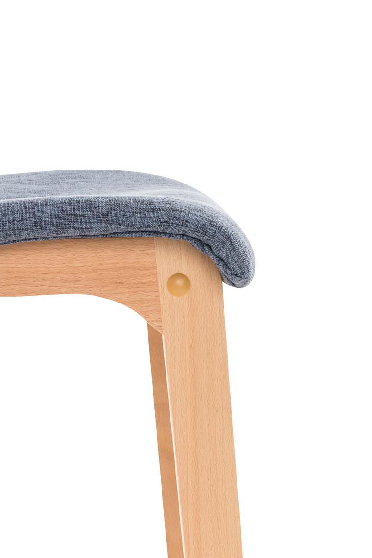 BARHOCKER 2er Set Stoff blau - Blau/Eukalyptusholzfarben, Holz/Textil (41/102/46cm) - CLP