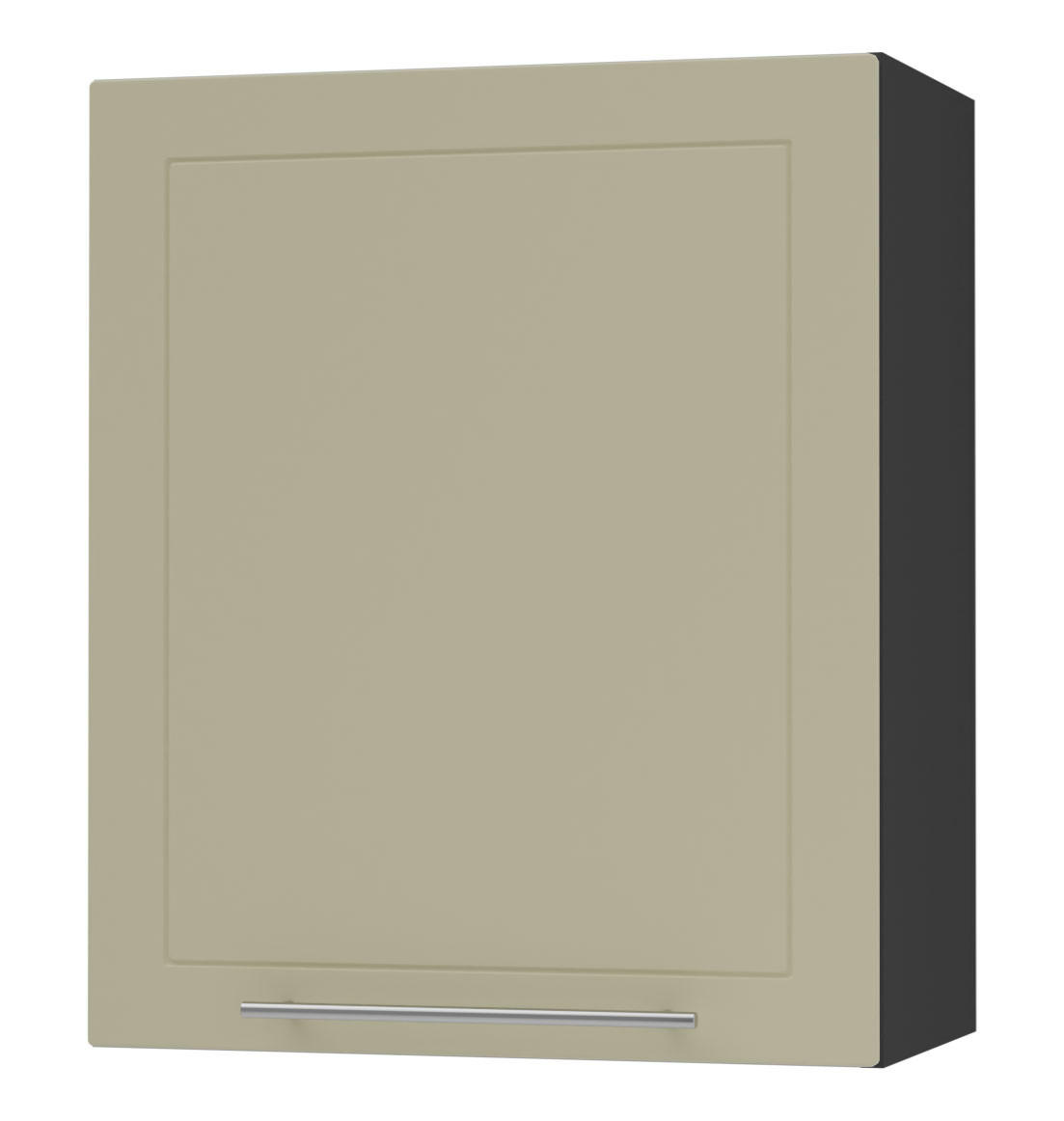 Feldmann-Wohnen Küchenhängeschrank Creme, Schwarz 60x72x32.5 cm