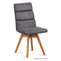 ESSZIMMERSTUHL drehbar (6er-Set) Doris 47x92x60 Eiche geölt/Grau - Eichefarben/Grau, Kunststoff (60/92/47cm) - 58aufmkessel