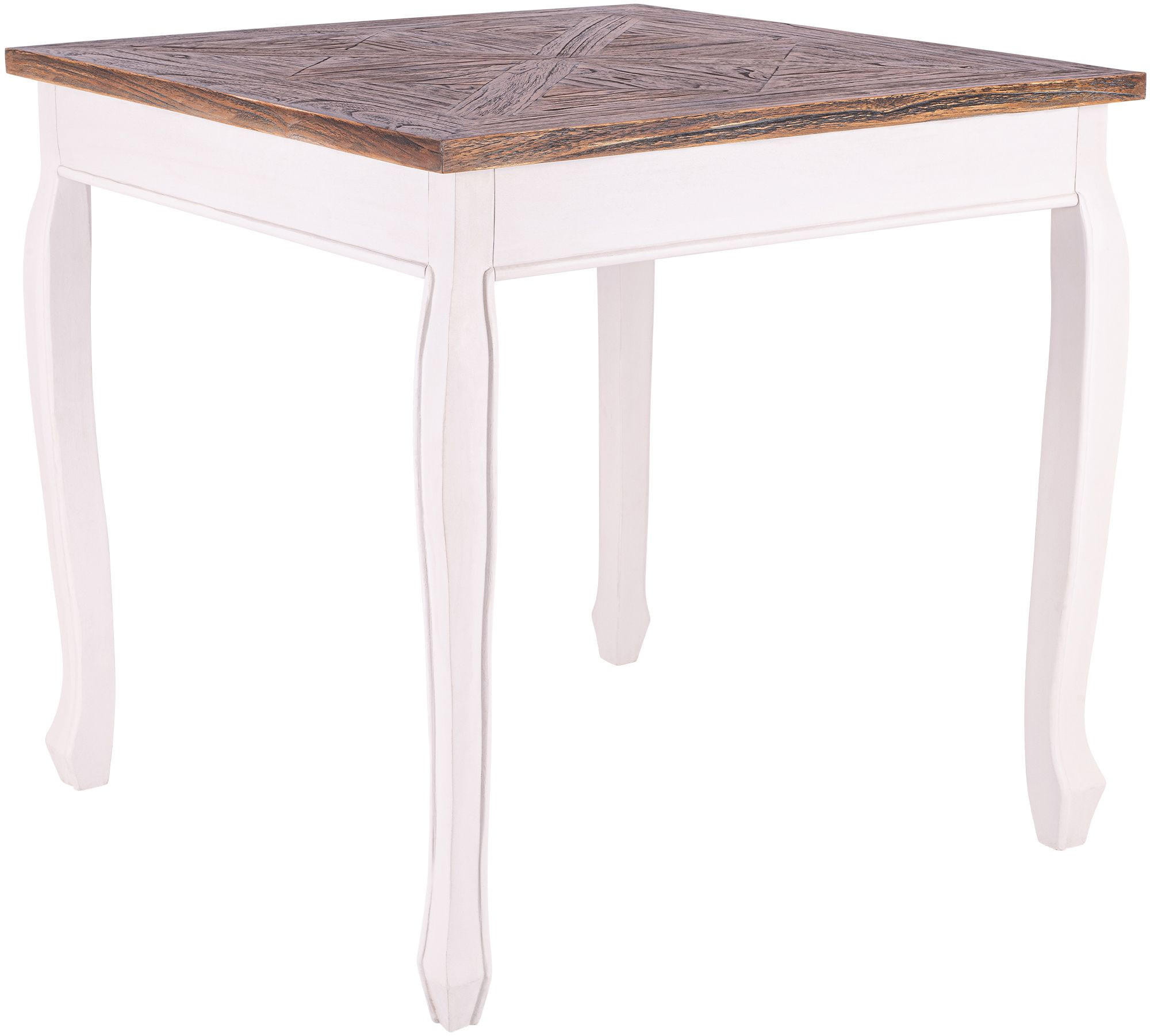 ESSTISCH Agnes eckig 80x80x79cm Holz Weiß-Braun Küchentisch - Braun, Holz (80/80/79cm) - DELUKE
