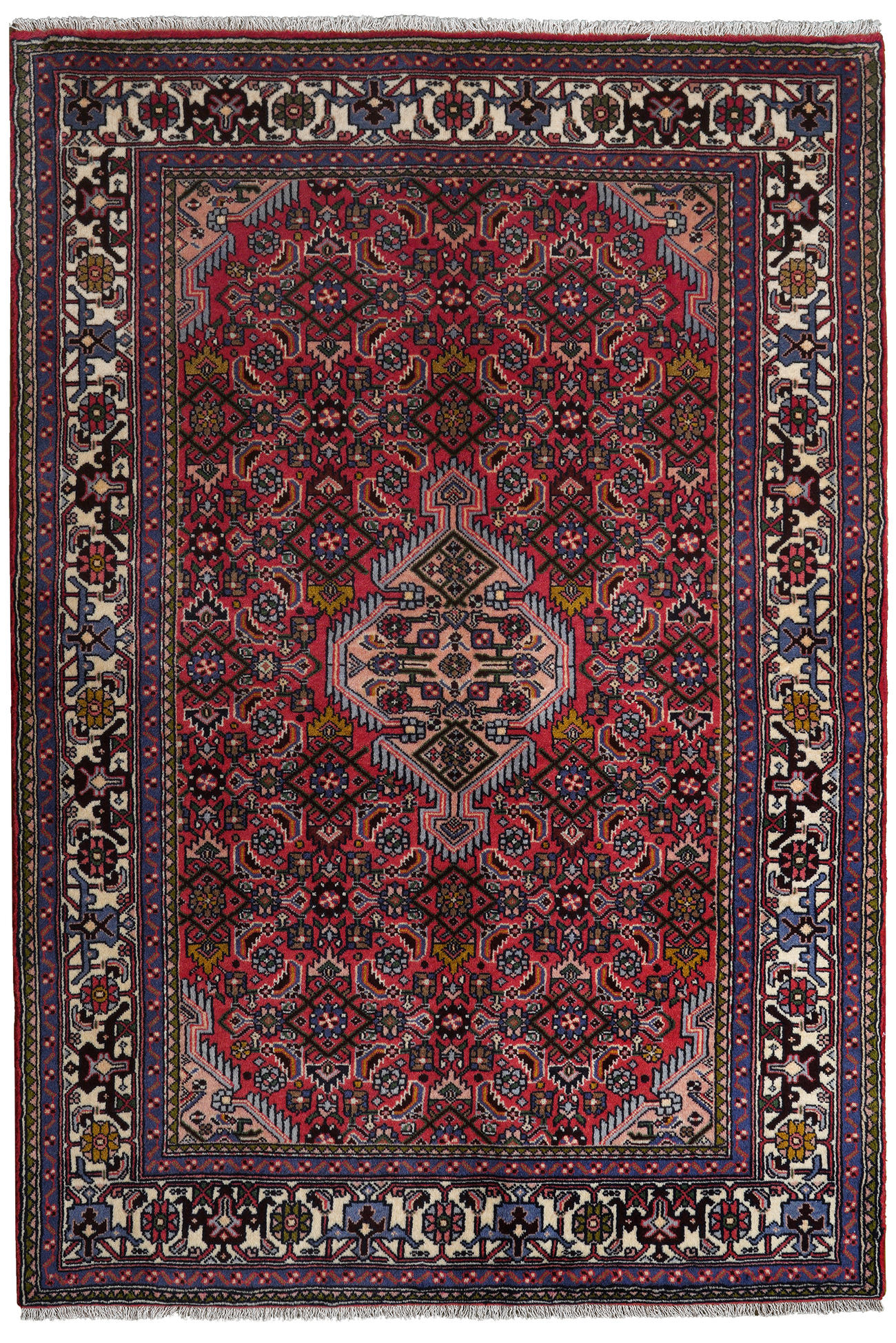 TEPPICH Assadabad Rot 187/126 cm Schurwolle - Rot, Textil (126/187cm) - Looma