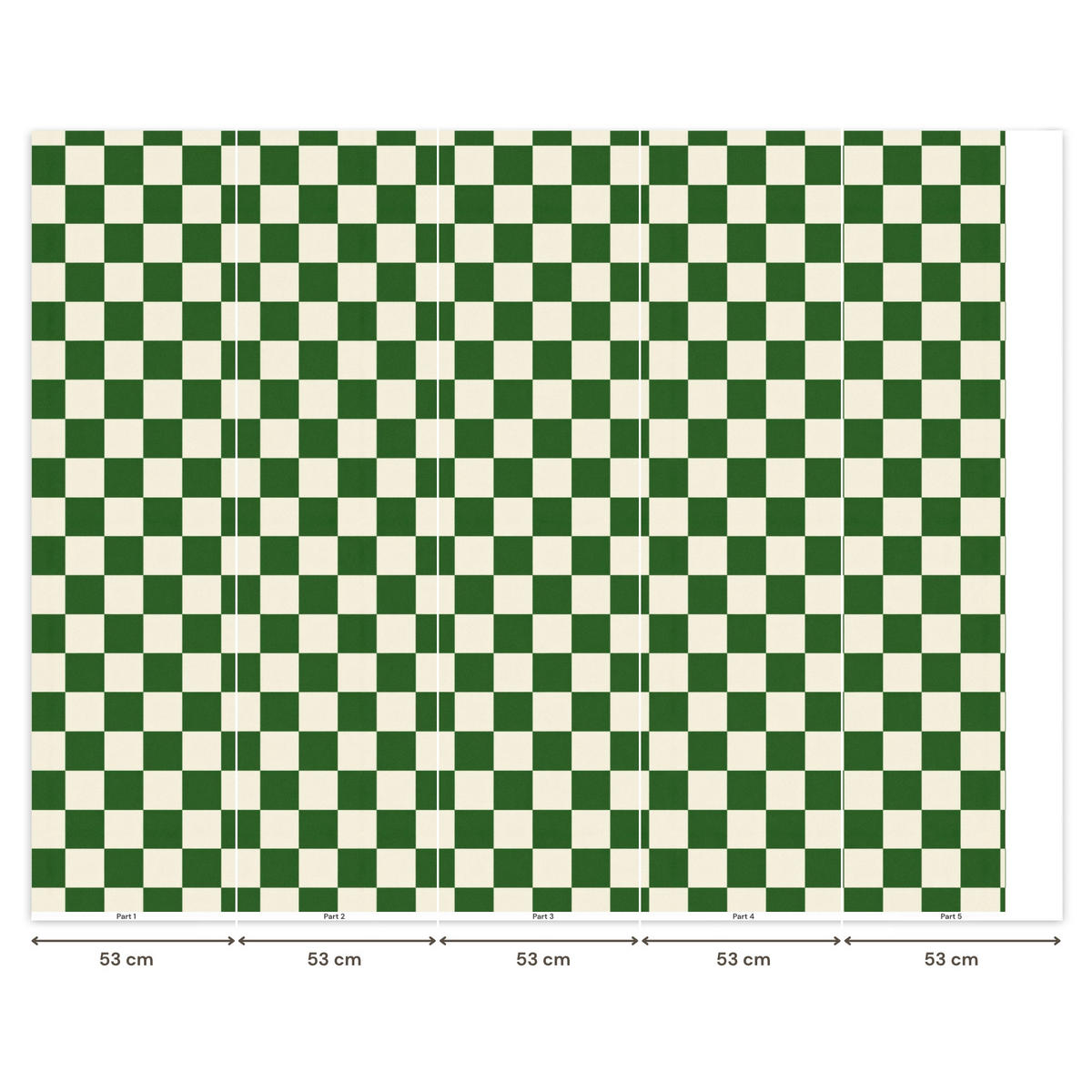 KINDERTAPETE - Schachbrett - Muster - Grün - 260x220 cm - Grün, Papier (260/220cm) - OnlyWow