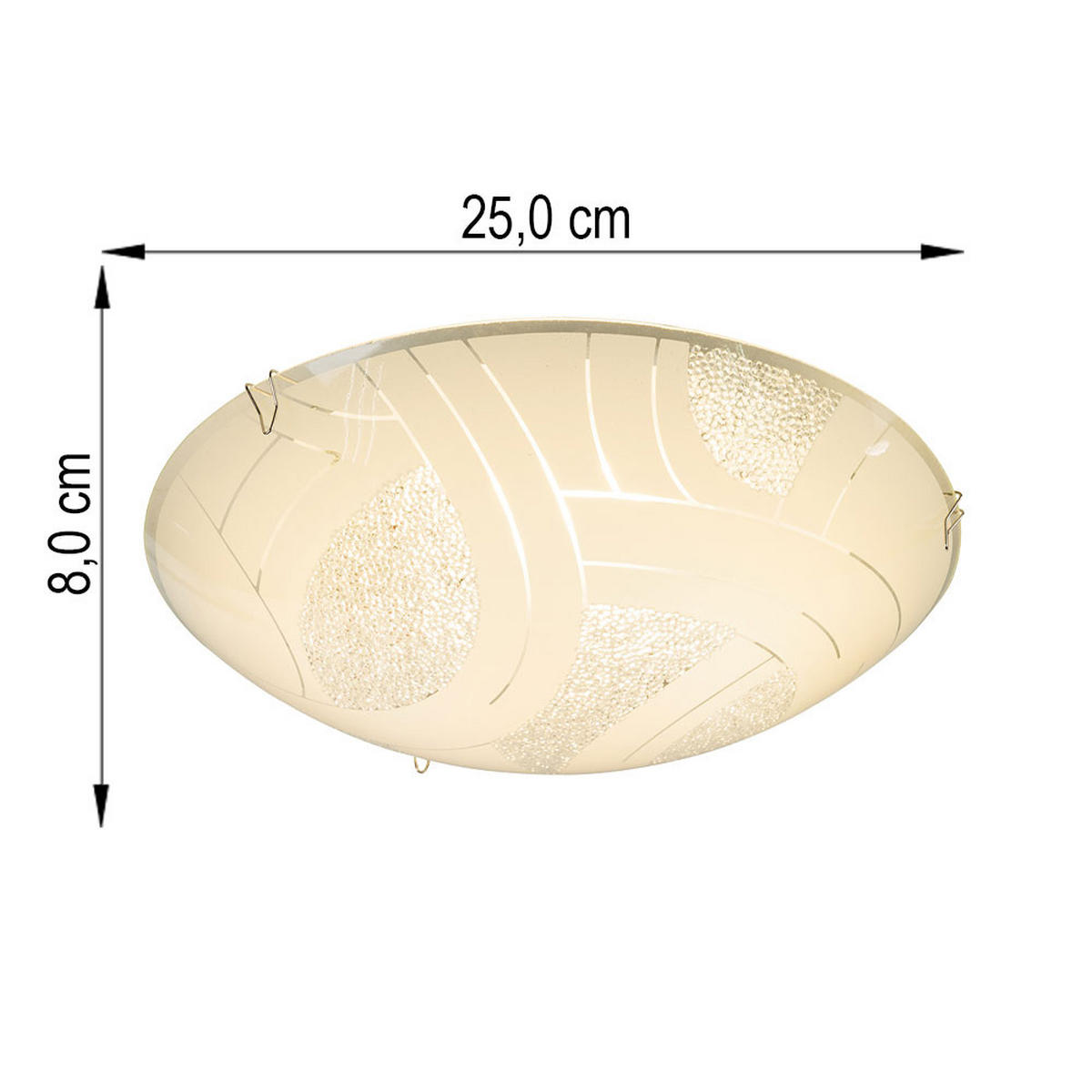 LED DECKENLEUCHTE Metall Weiß Kristalloptik 2er Set - Weiß, Glas (25/25/8cm) - Globo Lighting