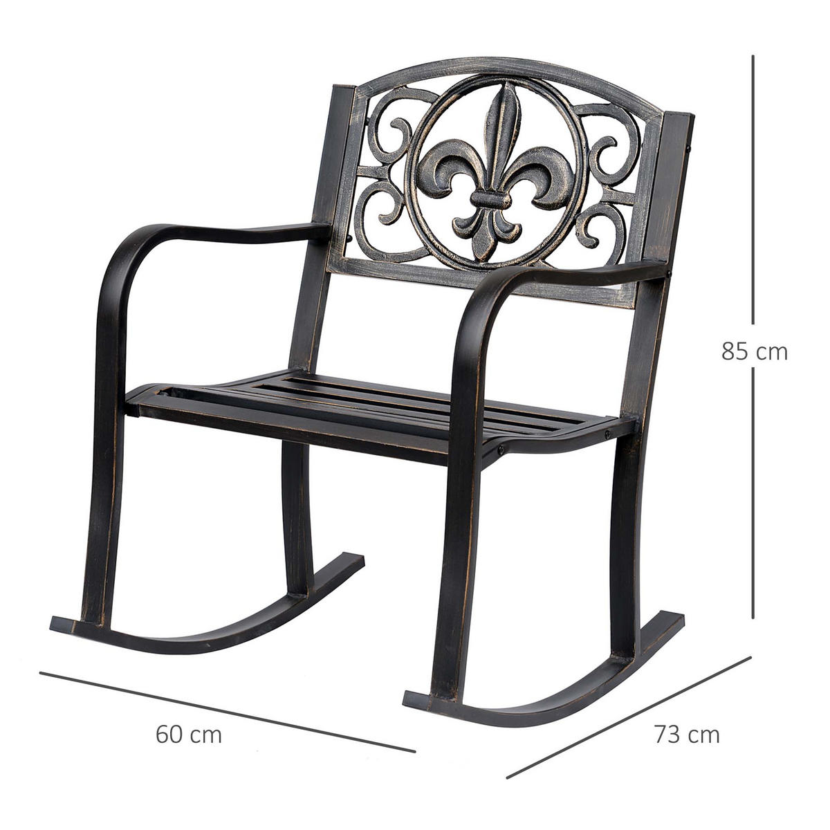 SCHAUKELSTUHL Metall antik bronze - Bronzefarben, Metall (60/85/73cm) - LEBENLANG