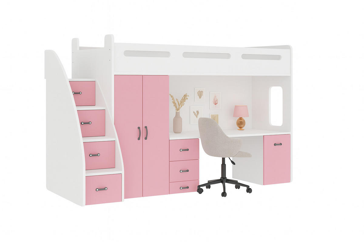 KINDERBETT Zuzia plus rosa - Rosa, Holzwerkstoff - roe furniture