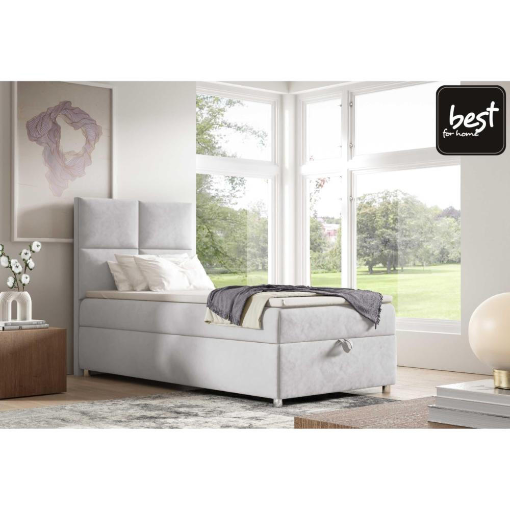BOXBETT mit Bettkasten Trinity K2-SINGLE Bonellfederkern inkl - Silberfarben, Holz/Holzwerkstoff (100/200cm) - Best For Home