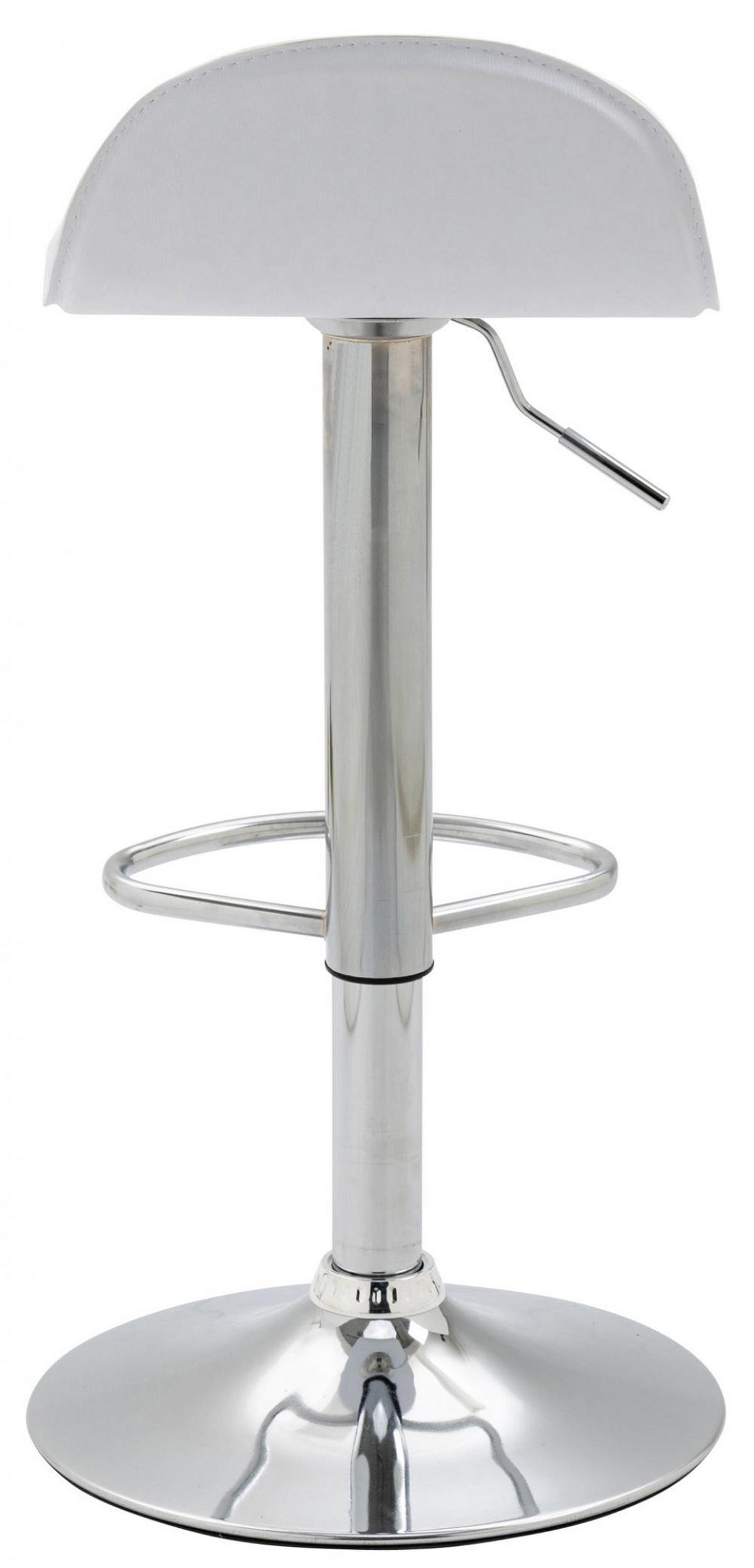 BARHOCKER 2er Set Lederlook weiß - Chromfarben/Walnussfarben, Textil/Metall (39/94/41cm) - CLP
